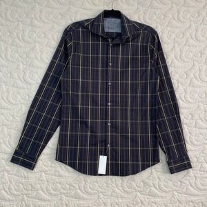 Calvin Klein Extreme Slim Fit Plaid Dress Shirt Mens 14.5 Temperature Regulation